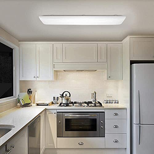 Antlux 4Ft Led Puff Light Flush Mount 60W, 6600Lm, 4000K, 4 Foot Integrated Low Profile Led Kitchen Light 48 Inch Linear Cloud Ceiling Lighting Fixtures, Fluorescent Tube Replacement, 2 Pack #TOP1