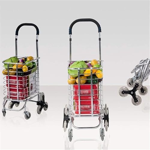 Trolleys, Carro Plegable de Mercado de Aleación de Aluminio para Compras con 8 Ruedas para Subir Escaleras miniatura 4