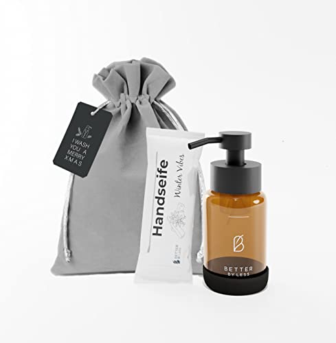 Grateful | Gift Set by Better by Less | Handsoap with Glass Dispenser | Sustainable Refill Starter Set | Vegan Natural Cosmetics | Long-Lasting Gift Cover
