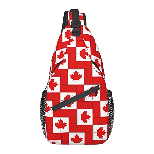 ASYG Canada Sling Bag Canada Flag Crossbody Chest Daypack Casual Backpack Maple Leaf Shoulder Bag For Travel Picnic