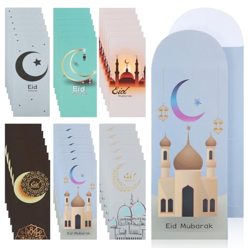 Enveloppes argent Aïd Mubarak VALICLUD lot de 36 dorées pour Ramadan