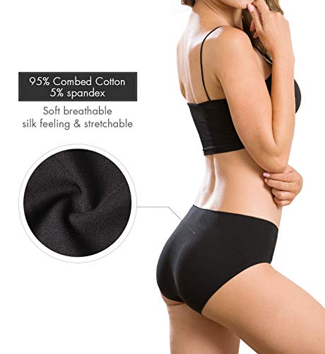 Altheanray Womens Underwear Cotton Underwear for Women Seamless Hipster Bikini Briefs Panties 6 Pack4
