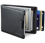 SERMAN BRANDS RFID Blocking Bifold Slim Genuine Leather Minimalist Front Pocket Wallets for Men...