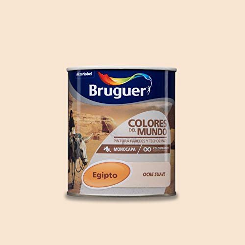 Bruguer Colores del Mundo Pintura para paredes monocapa Egipto Ocre Suave 750 ml