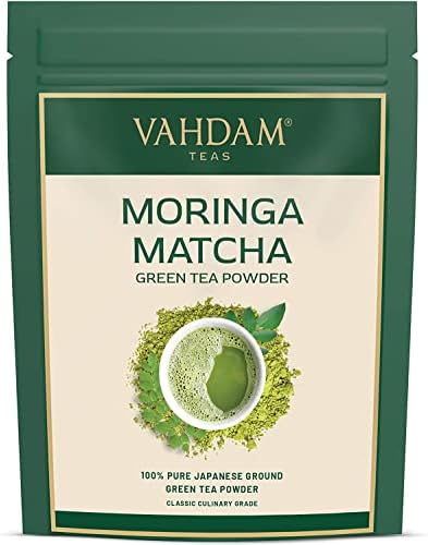 VAHDAM, Turmeric + Moringa Latte, 40 Cups (3.53 oz) | Certified Golden Milk Powder with Powerful Curcumin | Turmeric Powder + Moringa | Turmeric Latte | Brew Hot or Iced