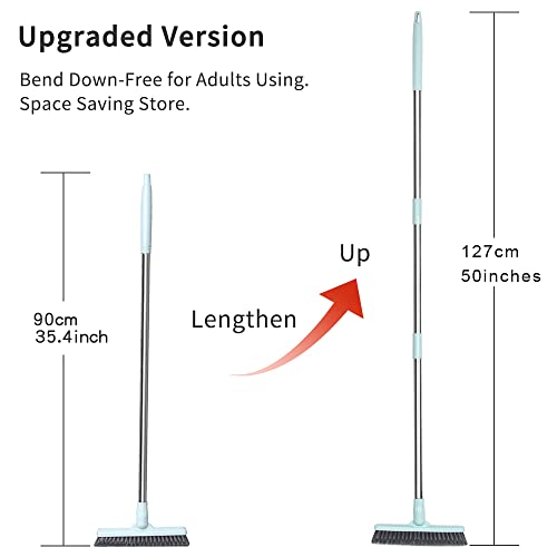 LandHope Rotatable Tile Grout Brush 120° Bathtub & Floor Cleaner 9.06in Wide, 50in Handle Length
