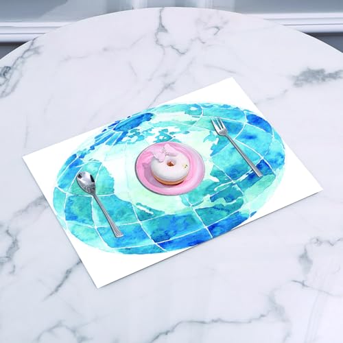 EYLOZS Mantel Individual Lavable 45 x 30 cm para Cena,Almuerzo, Desayuno - 4 Unidades - Resistente Calor, Antideslizante,Día Mundial del Medio Ambiente PNG Día Mundial del Medio Ambiente, Día del me