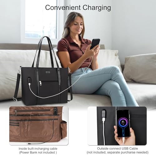 Tote Bag with USB Charging Port