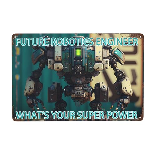 Panneaux en métal vintage Future Robotics Engineer - Super Power! Décorez votre chambre avec dix commandements et plaque de machines industrielles. Art mural bohème pour la maison. Dimensions : 30,5 x Panneaux en métal vintage Future Robotics Engineer - Super Power! Décorez votre chambre avec dix commandements et plaque de machines industrielles. Art mural bohème pour la maison. Dimensions : 30,5 x