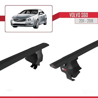 apline Compatible with Volvo S60 II 2011-2018 ACE-4 Car Roof Rack Cross Bar Black Aluminium 2 Bars