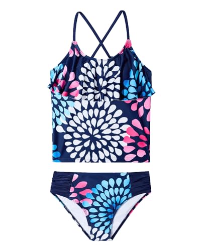 Century Star Girls Tankini Charlotte Flounce Swimsuit Two Piece Swimwear Bathing Suit Set for Summer Beach