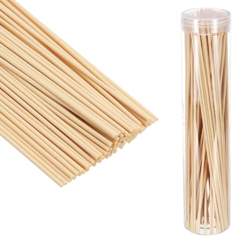PATIKIL 30CM/12Inch Reed Diffuser Stick, 100 Pack Fiber Aroma Fragrance Refill Sticks Replacement with PET Bottle for Home Office Hotel Party Wedding, Wood