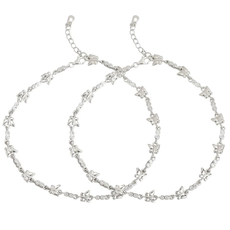 zavya 925 Sterling Silver Rhodium Plated Anklet | Gifts for Women & Girls | With Certificate of Authenticity and 925 Hallmark-picture-28