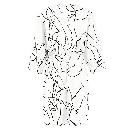 Jjhaevdy  Women's Sport Dress V-Neck Loose Batwing Sleeve Elastic Waist Printed Dress Mini Plus Size Summer Dresses #TOP1