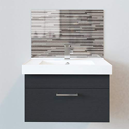 Bathroom Acrylic Splashbacks - Sink Splashbacks - by Premier Range - Grey Stripe in 15cm x 15cm Acrylic Sample