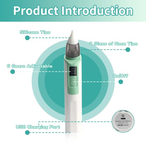 Baby Grooming Kit, Infant Safety Care Set with Baby Electric Nose Aspirator，Baby Hair Brush Comb Nail Clipper Nasal Aspirator,Baby Essentials Kit for Newborn Girls Boys (21 Pc Green Kit) - Thumbnail 2