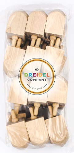 Hanukkah Wooden Dreidel, Design Your Own 3" Inch Wooden Chanukah Dreidel, Unfinished Natural Wood Dreidels (24-Pack) #TOP3