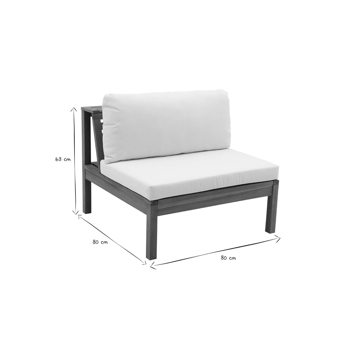 Miliboo Salon de Jardin d'angle 6 Places en Bois Massif avec Coussins déhoussables Taupe Belize