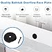 Single Hole Bathtub Overflow Drain Cover for Standard Bath Tub Drains,3-1/8