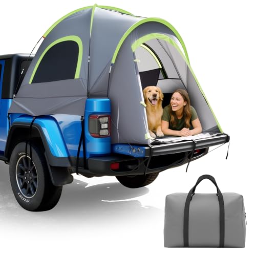 Pickup Jeep Truck Bed Tent, Tacoma Bed Tent 5ft, Tacoma Tent for 2 Person, Waterproof PU2000mm Double Layer with Rainfly, Full-Size Compact