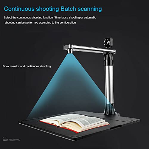Draagbare Document Scanner, A3 / A4 Office Document High-Speed ​​Scanner, 10 Miljoen + 2 Miljoen Pixel Dual Camera… - Image 4
