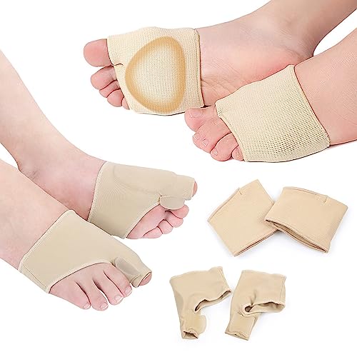 Image of Metatarsal Pads for Men & Women, Ball of Foot Pain Relief Cushions for Sesamoiditis, Metatarsalgia, Morton's Neuroma, 2 Pairs Bunion Corrector Gel Sleeves Cushions Pad for Relieve Feet Pain
