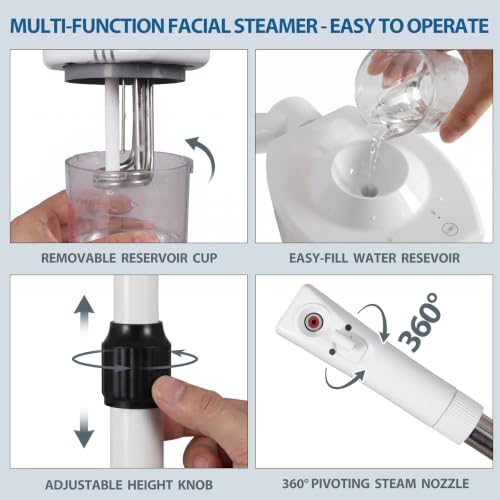 Image of Professional 2 in 1 Facial Steamer for Face Deep Cleaning Ozone Face Steamer with 5X Magnifying Lamp Hot Mist Function for Salon Spa Home Beauty Equipment