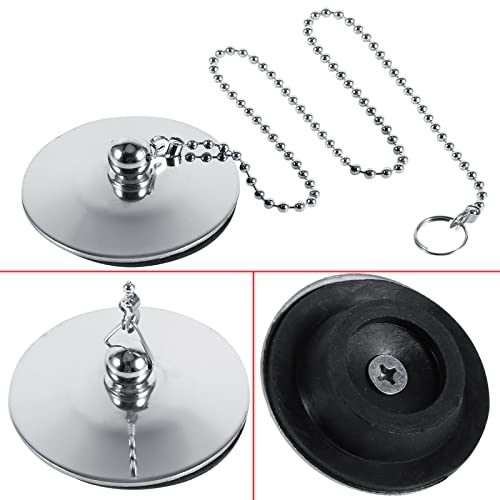 Tapón para bañera con cadena cromada universal