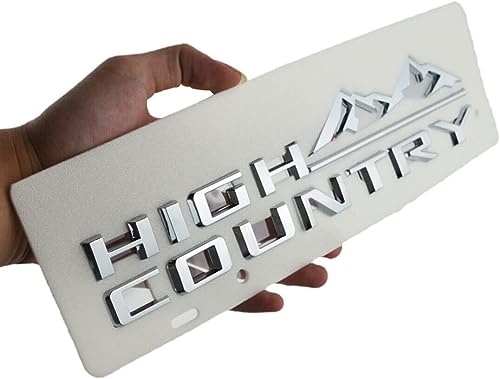 Image of 1Pc High Country Emblem Rear Tailgate Letter Logo Car Badge Nameplate Replacement for 2019-2025 Tahoe Silverado (1Pcs Rear Emblem - Chrome)