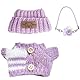 3-teiliges Bubukleidung für Puppe, Puppenkleidung Set für 17 cm Puppen, Inklusive Lichtviolett Pullover mit Hut und Flasche Dekor, elastisch & detailreich Hochwertige Klamotten
