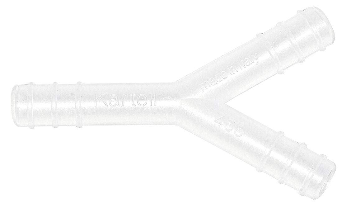 222565, 8 mm. Polypropylene Kartell "Y" Tubing Connector (2 Packs of 100 pcs)