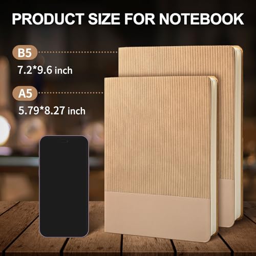 Lined-Notebook-Journal-Notebooks-for-Work-Hardcover-Journaling-579x827-A5-Leather-Journals-216-Pages-100GSM-Thick-Paper-Khaki