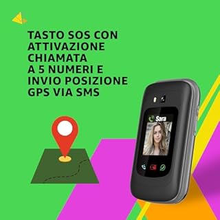 SAIET - Link 4+ Cellulare Smart Senior Per Anziani 4G e Bluetooth -Tasti e Lettere Grandi - Smartphone con Whatsapp e SOS - Nero