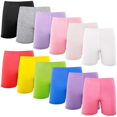 HOLLHOFF 12 Pack Girls Dance Shorts Bike Shorts 4-5T Toddler Shorts for Girls Breathable and Safety Active Under Dress Cartwheel Shorts for Playgrounds Yoga and Gymnastics Cover