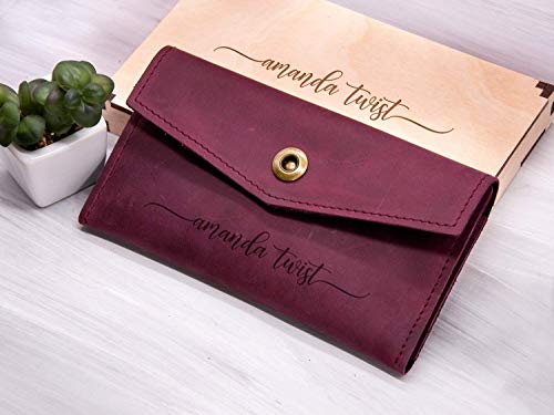 Personalized Leather Womens Wallet Birthday Gift for Her Engraved Large Leather Wallet Anniversary Gift for Wife Ladies Wallet Womens Gift Custom Women Wallets Handmade Genuine Leather Wallet4