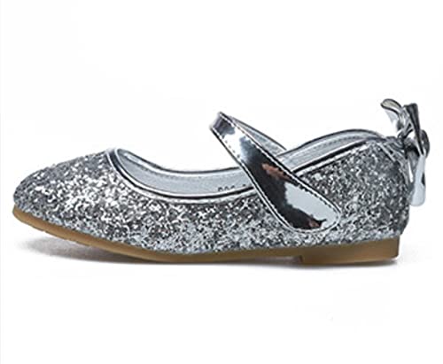 Girl's Mary Jane Ballet Flats with Bow Flower Girl Wedding Party Ballerina Dress Shoes2