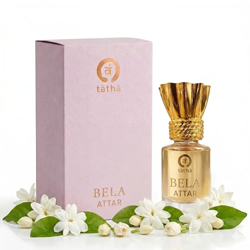 Image of Tatha Premium Bela Attar Original| 100% Natural & Alcohol-Free Bela /Jasmine Perfume Attar for Women & Men Long Lasting| Stress-Relief, Romantic Scent| Ideal Gift |6 ML Pack