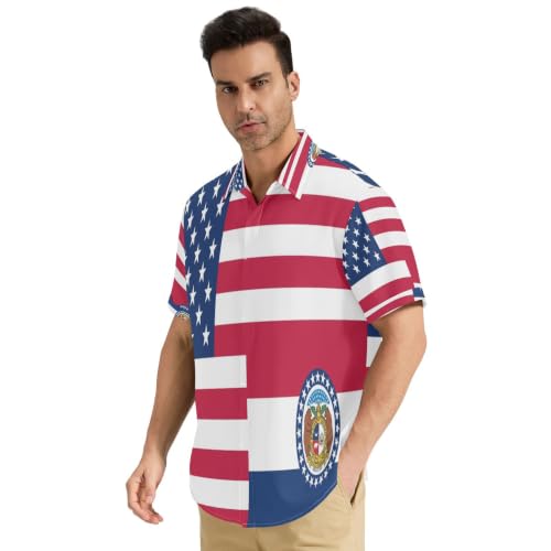 Chemise à manches courtes USA Missouri GuoChe S : le look idéal pour vos barbecues