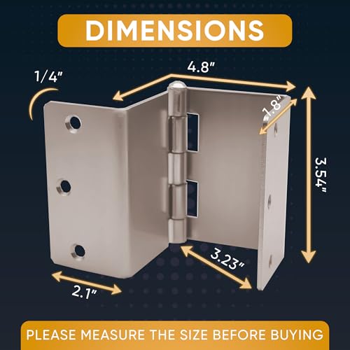Expandable Swing Offset Door Hinge 3 Pack Brushed Nickel 3.5 Inch 1/4 Radius Heavy Duty Smooth Opening Barrier-Free Access Rustproof Durable Easy Install Wide Jamb Clearance Residential Commercial Use by SPINMO - Image 2