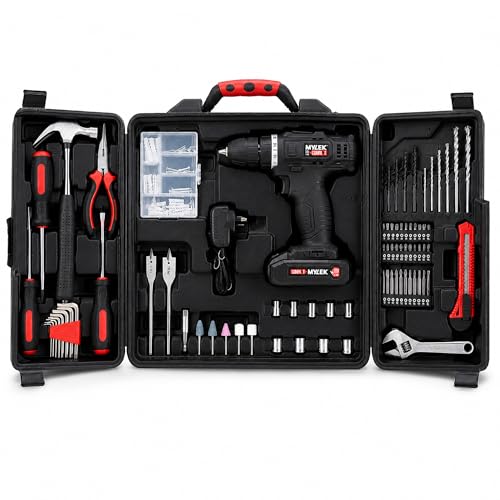MYLEK 18V Cordless Drill Tool Set Driver DIY Electric Screwdriver...