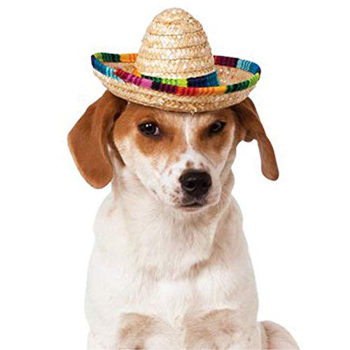 Dog Sombrero Hat, Mini Straw Sombrero Hats Mexican Hats Sombrero Party Hats for Small Pets/Puppy/Cat - Image 7