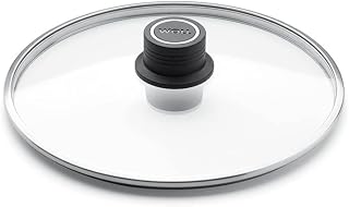 Woll ECO LOGIC SAFETY GLASS LID 8" Made in Germany. Clear,Heat-Resistant Tempered Glass with a Secure Steam-Vented Fit. Dishwasher & Oven Safe to 392F