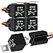 Kalmaegee 5 Pack 5 PIN 12V Relay with Harness, 40AMP 12 Volt Relay Automotive Relays with Relay Socket and Wiring Harness, SPDT Relay Switch for Car Truck Motorcycle