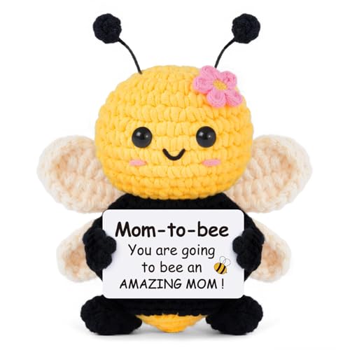 Gleevera Mom to Be Gifts, Pregnancy Gifts for Expecting Mom, First Time Moms, Wife, Friend, Sister, Mommy to Be Gift, Gift for Pregnant Women, Cute Handmade Crochet Bee Support Present