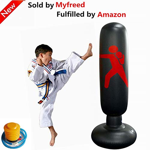 Myfreed Fitness Punching Bag Free Standing Water Base Pump Inflatable Punching Bag Children