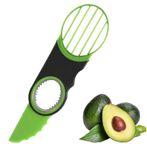 Hsyadazi Trancheuse d'avocat – Aide de cuisine pour couper, éplucher et éplucher – Comprend un couteau de sécurité en acier inoxydable – pour avocats et fruits à pâte molle (vert)