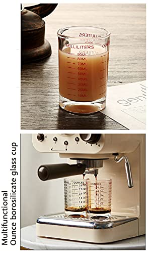 Vaso medidor 90 ml 2 piezas de vidrio grueso miniatura 4