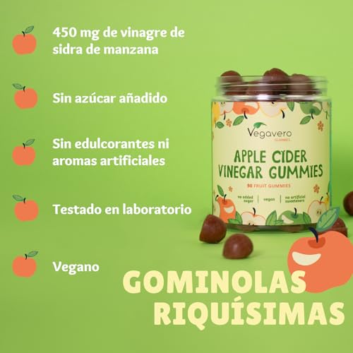 Miniatura 4 de Gominolas Vinagre De Sidra De Manzana 450mg Deliciosas Sin Azúcar Metabolismo Digestión Keto Apple Cider Vinegar Acv Gummies 100 Vegano Y Sin Aditivos Vegavero