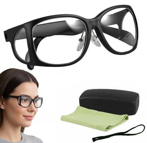 WQV 0.75mmpb X-Ray Lead Protection Glasses Eye Safety Glasses with Side Shields Lab Dental Assistant Glasses with Storage Case Cleaning Cloth Eyeglass Strap for Eye Protection