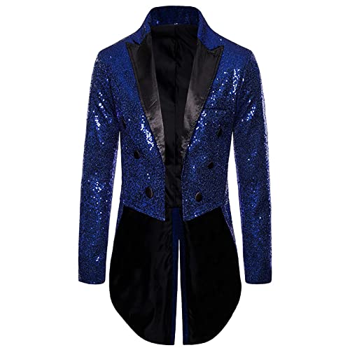 Men's Tuxedo Jacket Shiny Sequin Dinner Prom Blazer Tailcoat Wedding Party Evening Blazer Suit Jacket Sparkly Outfits2